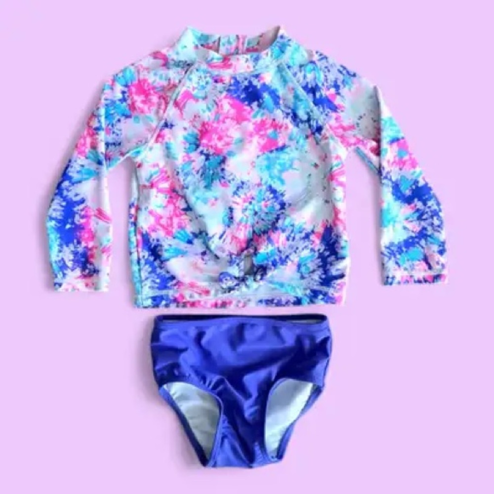 Toddler Girls' 2-Piece Rash Guard Set - 3T